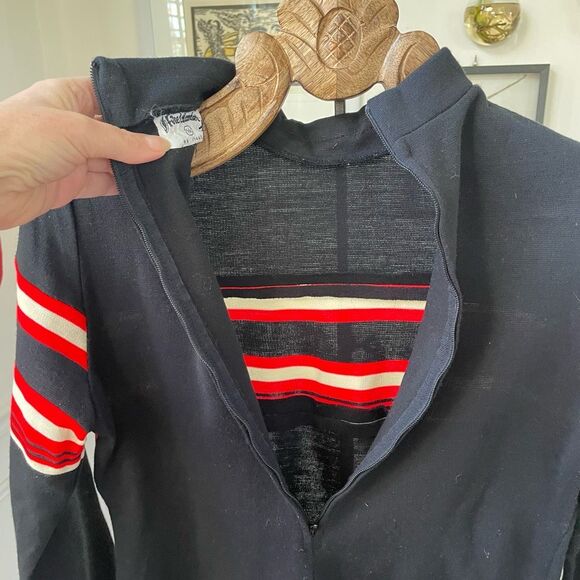 Vintage 70s Fire Islander Mock Neck Back Zip Top 11/12 M - Picture 4 of 6